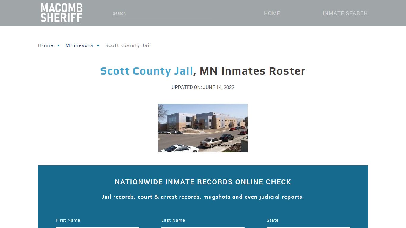 Scott County Jail, MN Jail Roster, Name Search