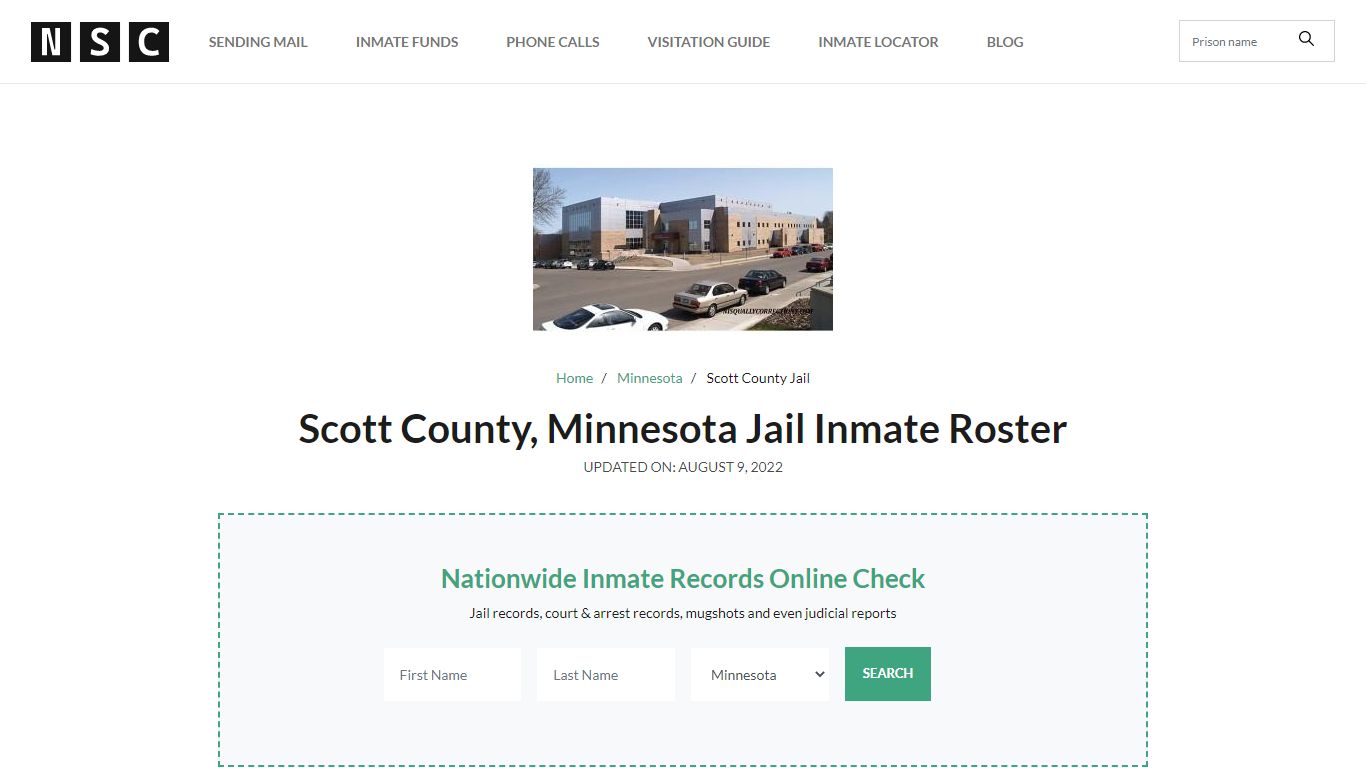 Scott County, Minnesota Jail Inmate List
